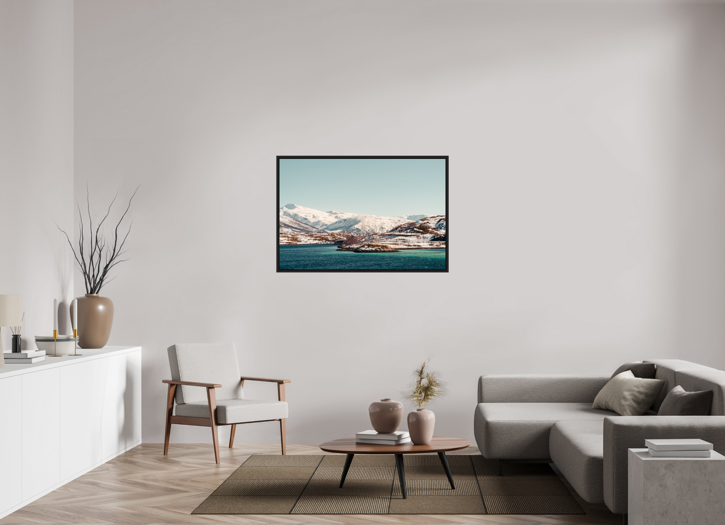 120 x 80 cm, Caisse Américaine Noir Mat Senja II