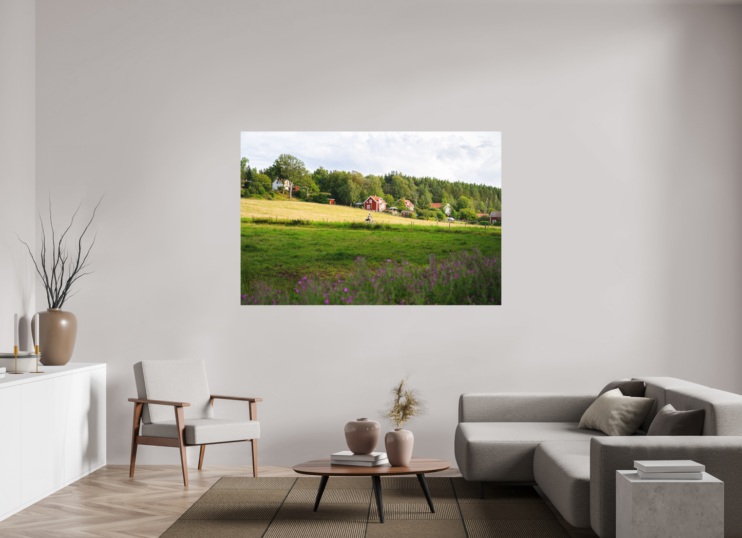 180 x 120 cm, Direct Printing On Aluminum Dibond La vie à la campagne