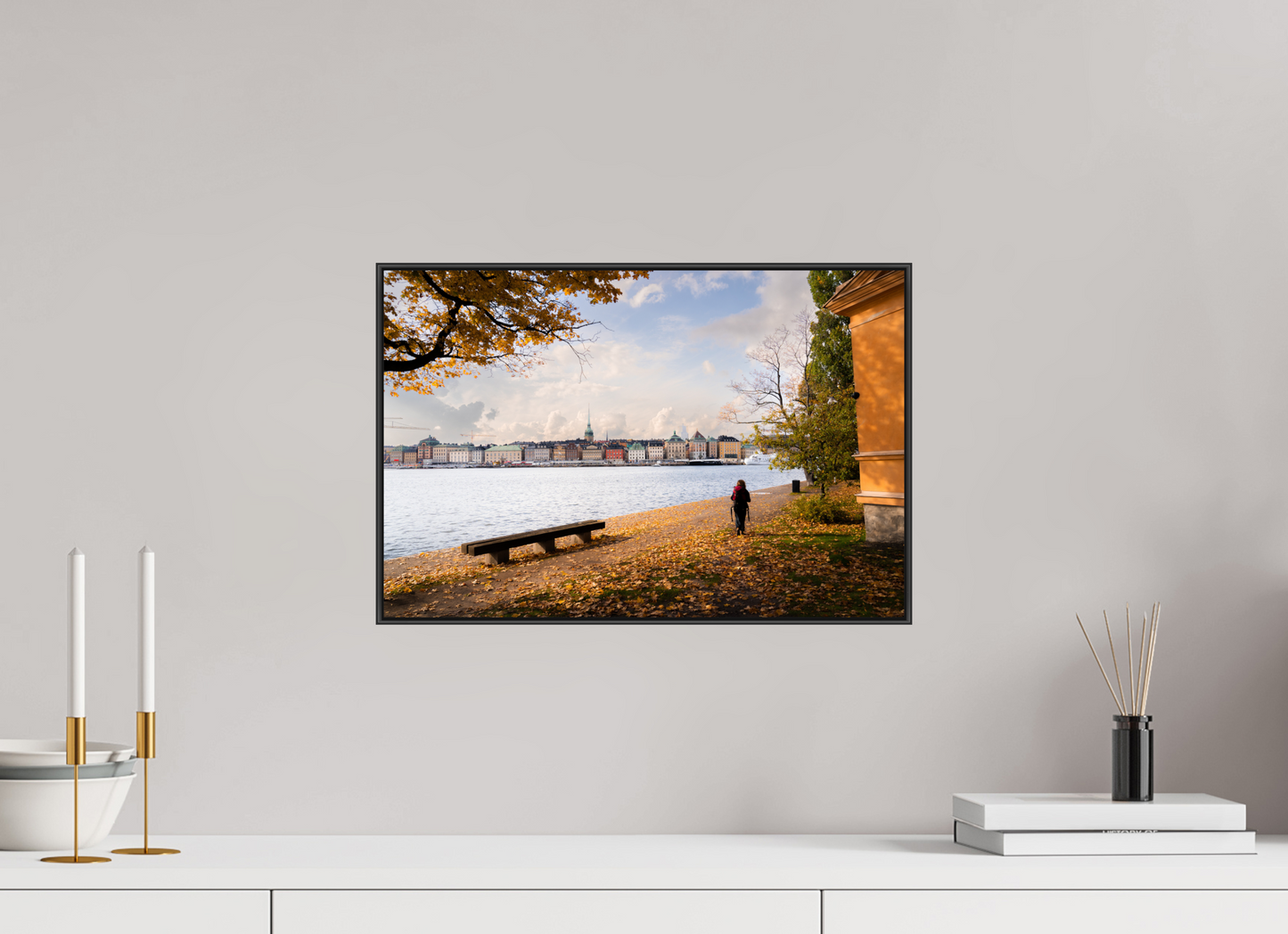 45 x 30 cm, Frame Aluminum Black Acrylic Glass Stockholm Islands