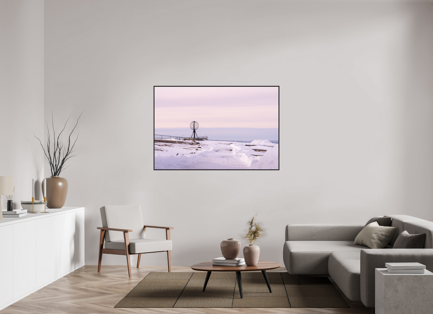 150 x 100 cm, Wooden Frame Black Oak Acrylic Glass Nordkapp
