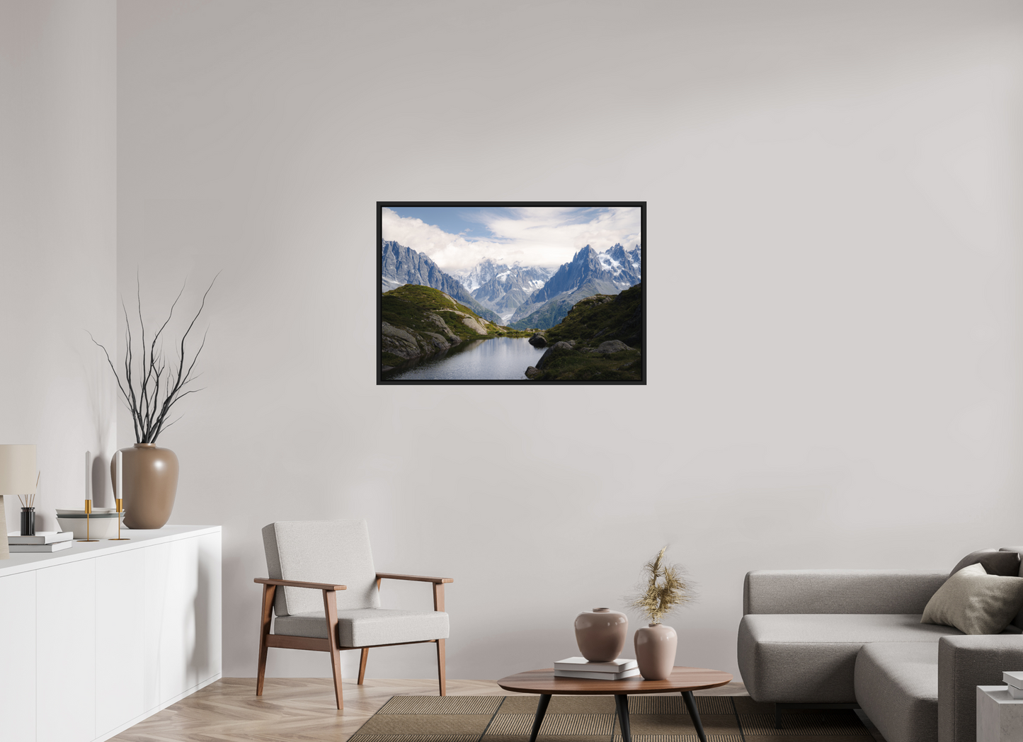 105 x 70 cm, Caisse Américaine Noir Mat Mer de Glace