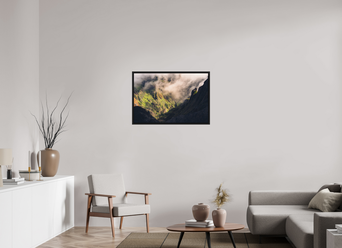 90 x 60 cm, Caisse Américaine Noir Mat Passo entre Ruivo e Arieiro