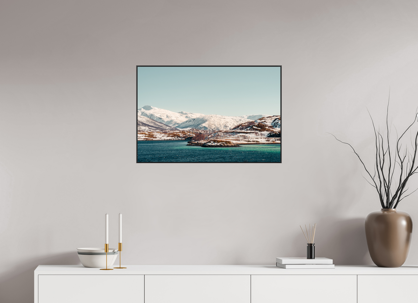 75 x 50 cm, Frame Aluminum Black Acrylic Glass Senja II