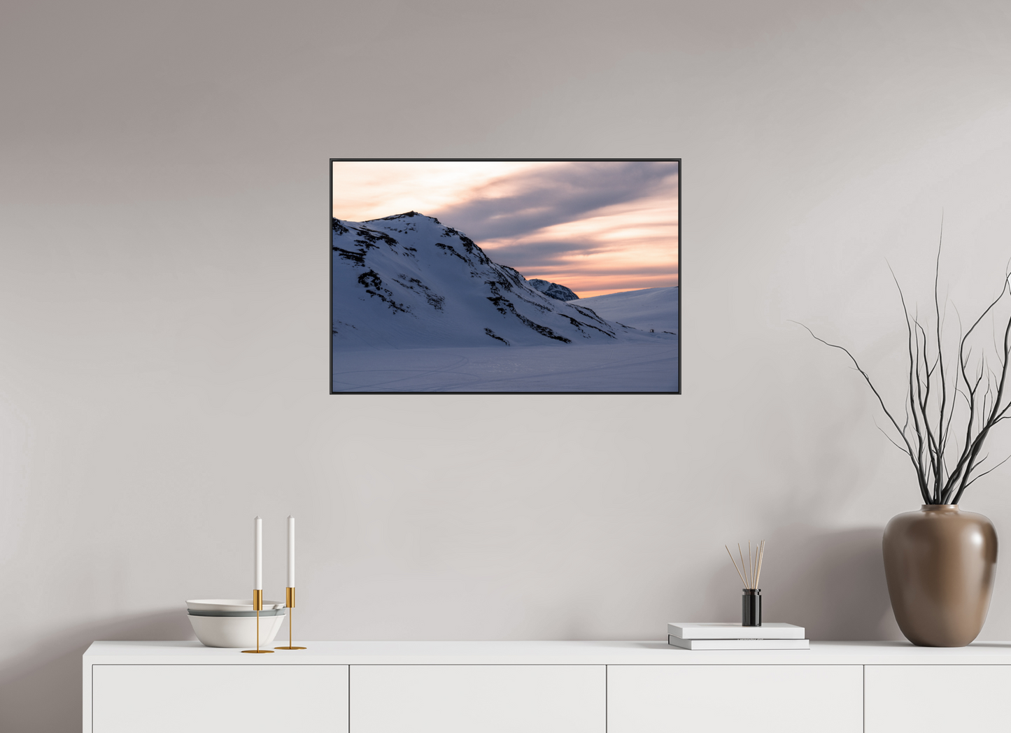 75 x 50 cm, Frame Aluminum Black Acrylic Glass Sur le chemin du retour