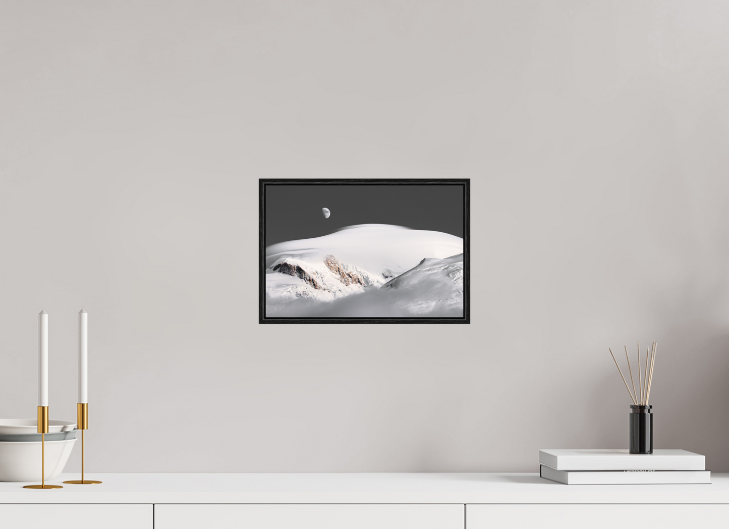30 x 20 cm, Wooden Frame Black Oak Acrylic Glass Lever de Lune