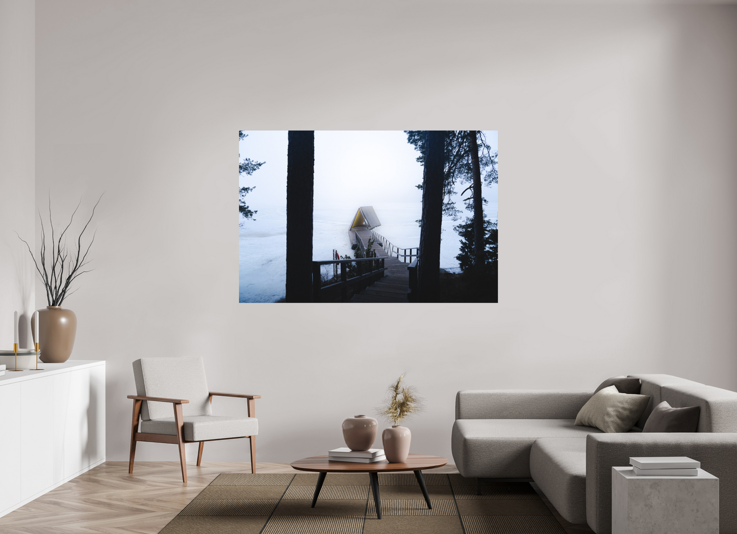 180 x 120 cm, Direct Printing On Aluminum Dibond Refuge d'hiver