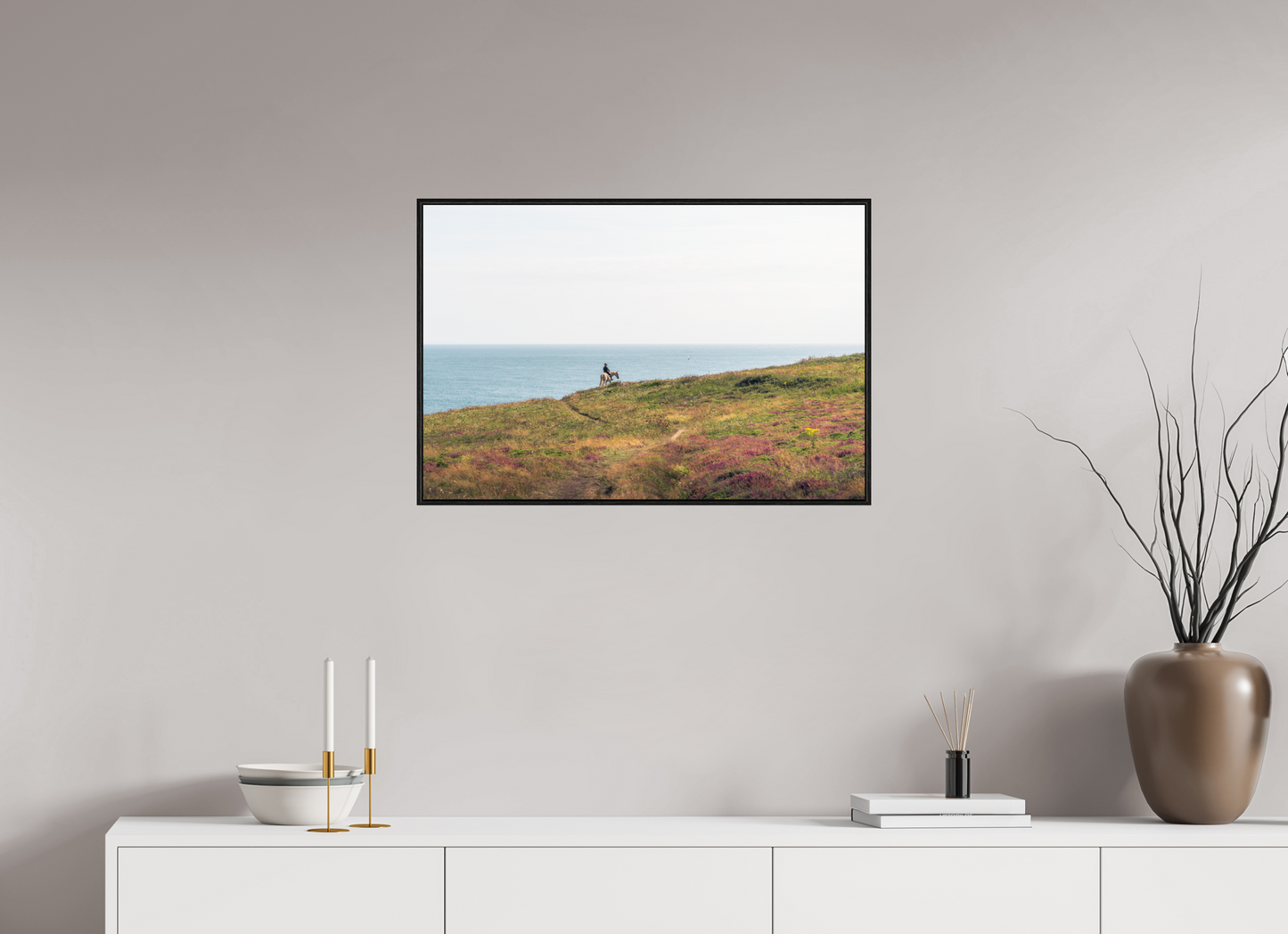 75 x 50 cm, Wooden Frame Black Oak Acrylic Glass Peinture de Bretagne