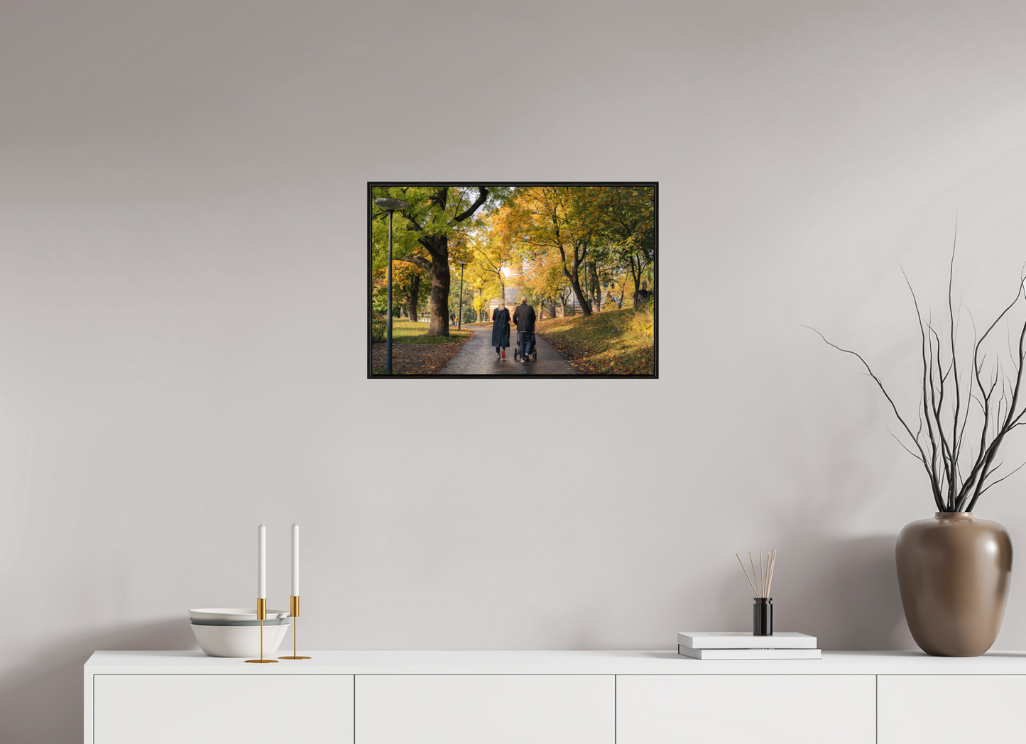 60 x 40 cm, Wooden Frame Black Oak Acrylic Glass Stockholm couple