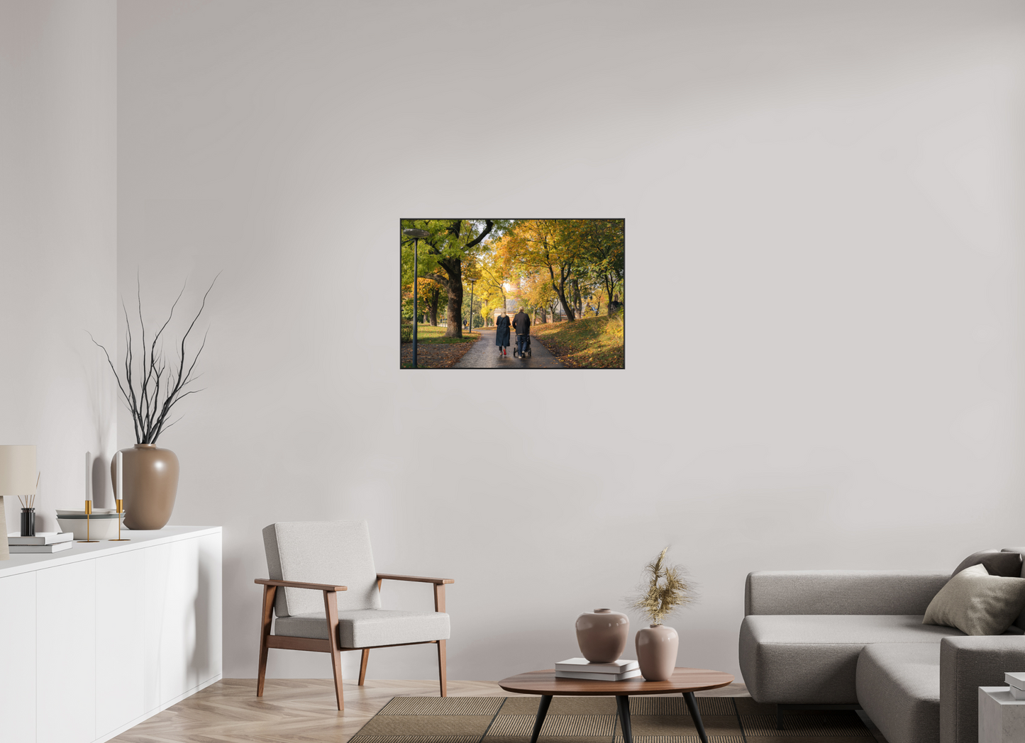 90 x 60 cm, Frame Aluminum Black Acrylic Glass Stockholm couple