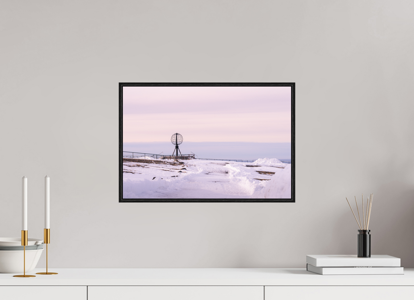 45 x 30 cm, Wooden Frame Black Oak Acrylic Glass Nordkapp