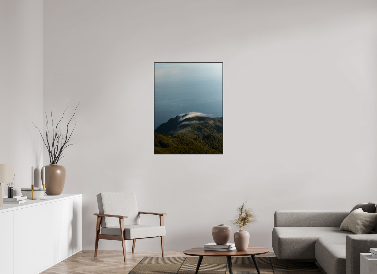 75 x 100 cm, Frame Aluminum Black Acrylic Glass Caldeirão Verde