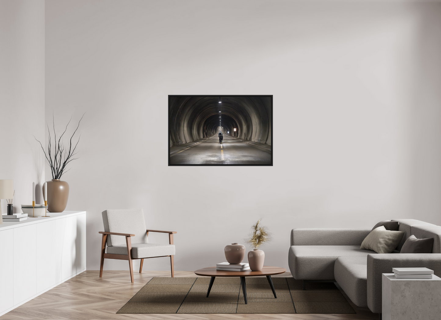 120 x 80 cm, Caisse Américaine Noir Mat Nordkapptunnelen
