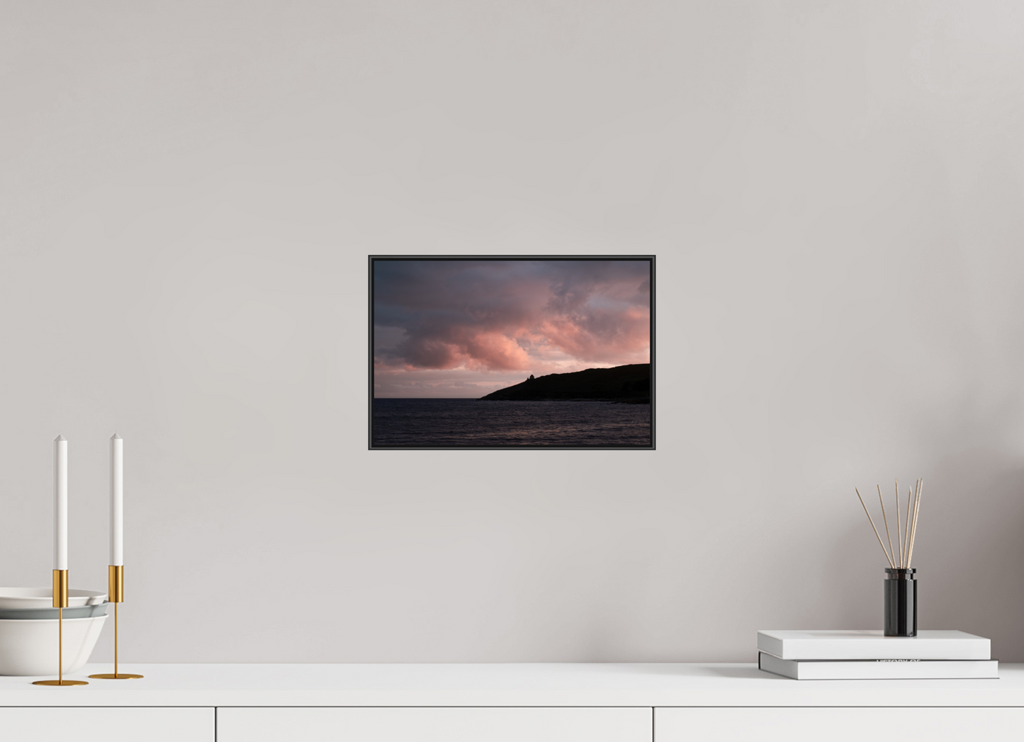 30 x 20 cm, Frame Aluminum Black Acrylic Glass Primelin au crépuscule
