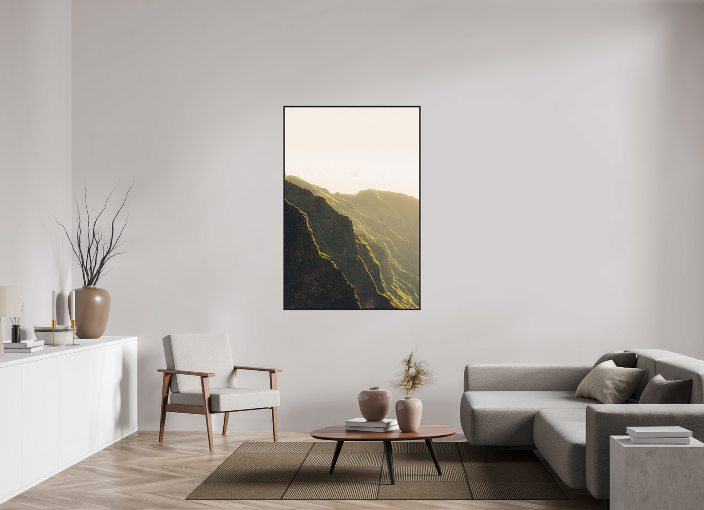 100 x 150 cm, Wooden Frame Black Oak Acrylic Glass Verada da Ilha