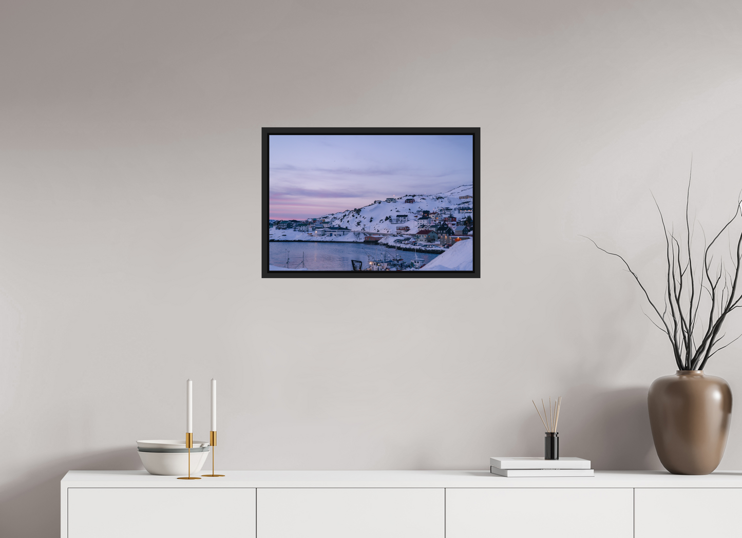 60 x 40 cm, Caisse Américaine Noir Mat Village au bout du monde