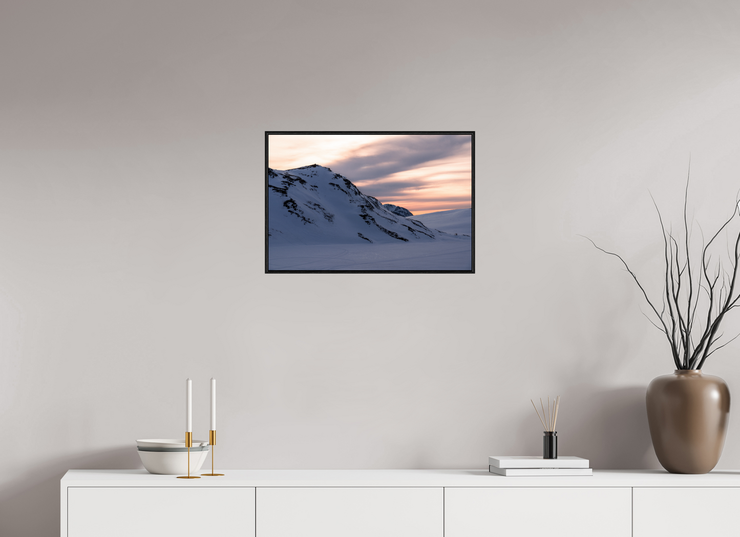 60 x 40 cm, Wooden Frame Black Oak Acrylic Glass Sur le chemin du retour