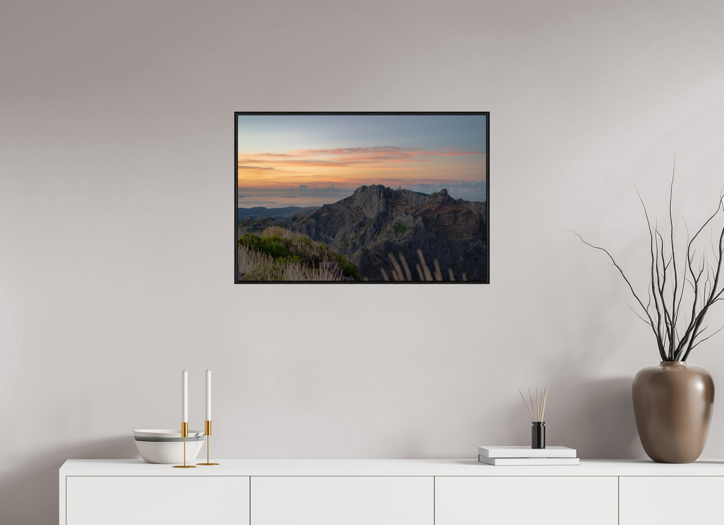 75 x 50 cm, Wooden Frame Black Oak Acrylic Glass Pico do Arieiro