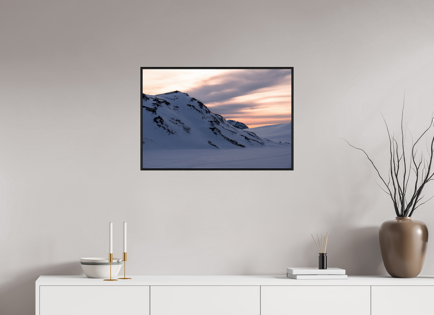 75 x 50 cm, Wooden Frame Black Oak Acrylic Glass Sur le chemin du retour