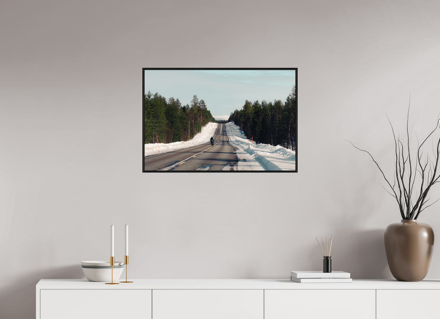 75 x 50 cm, Wooden Frame Black Oak Acrylic Glass Cap vers le nord 2