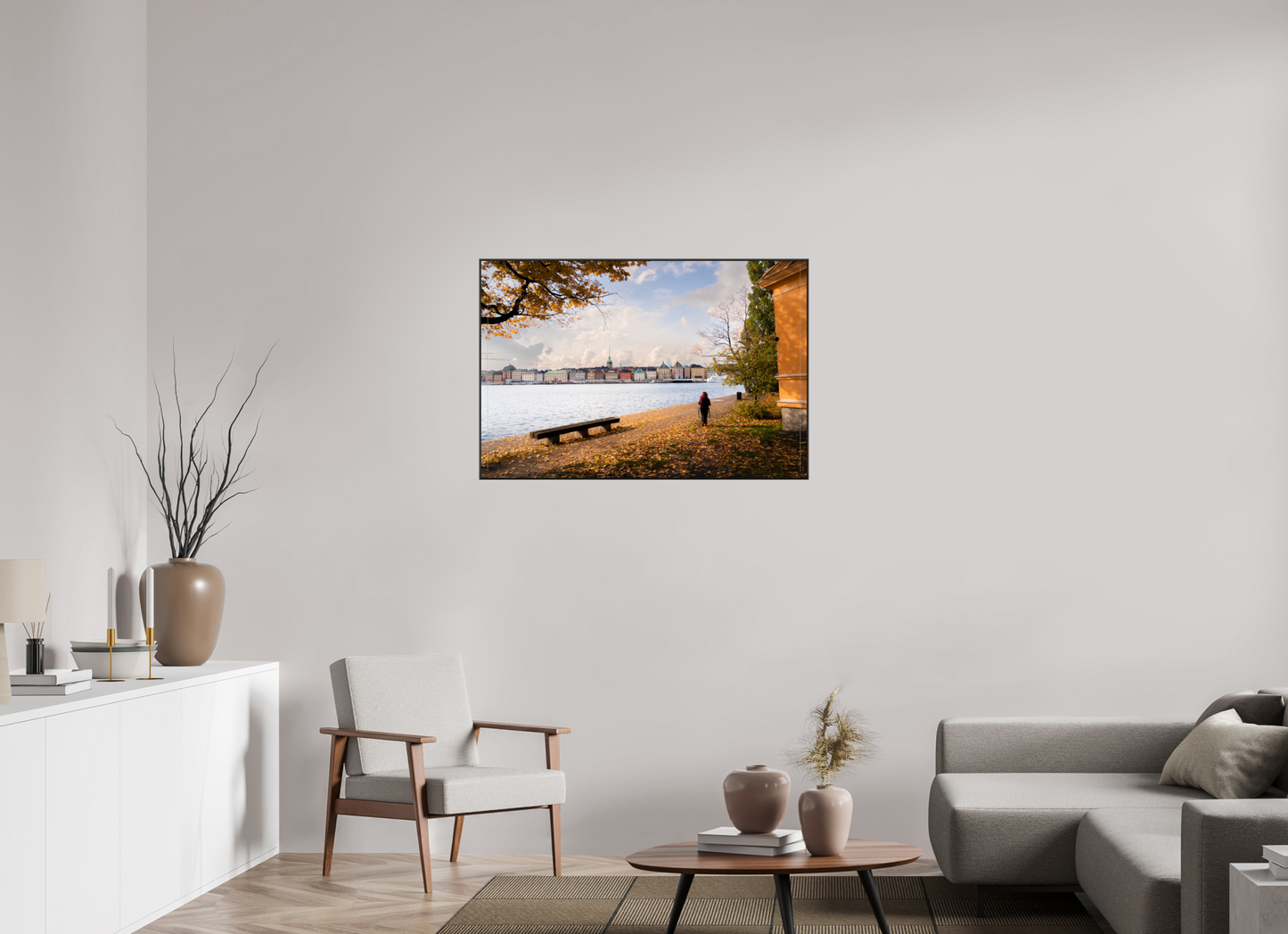 105 x 70 cm, Frame Aluminum Black Acrylic Glass Stockholm Islands