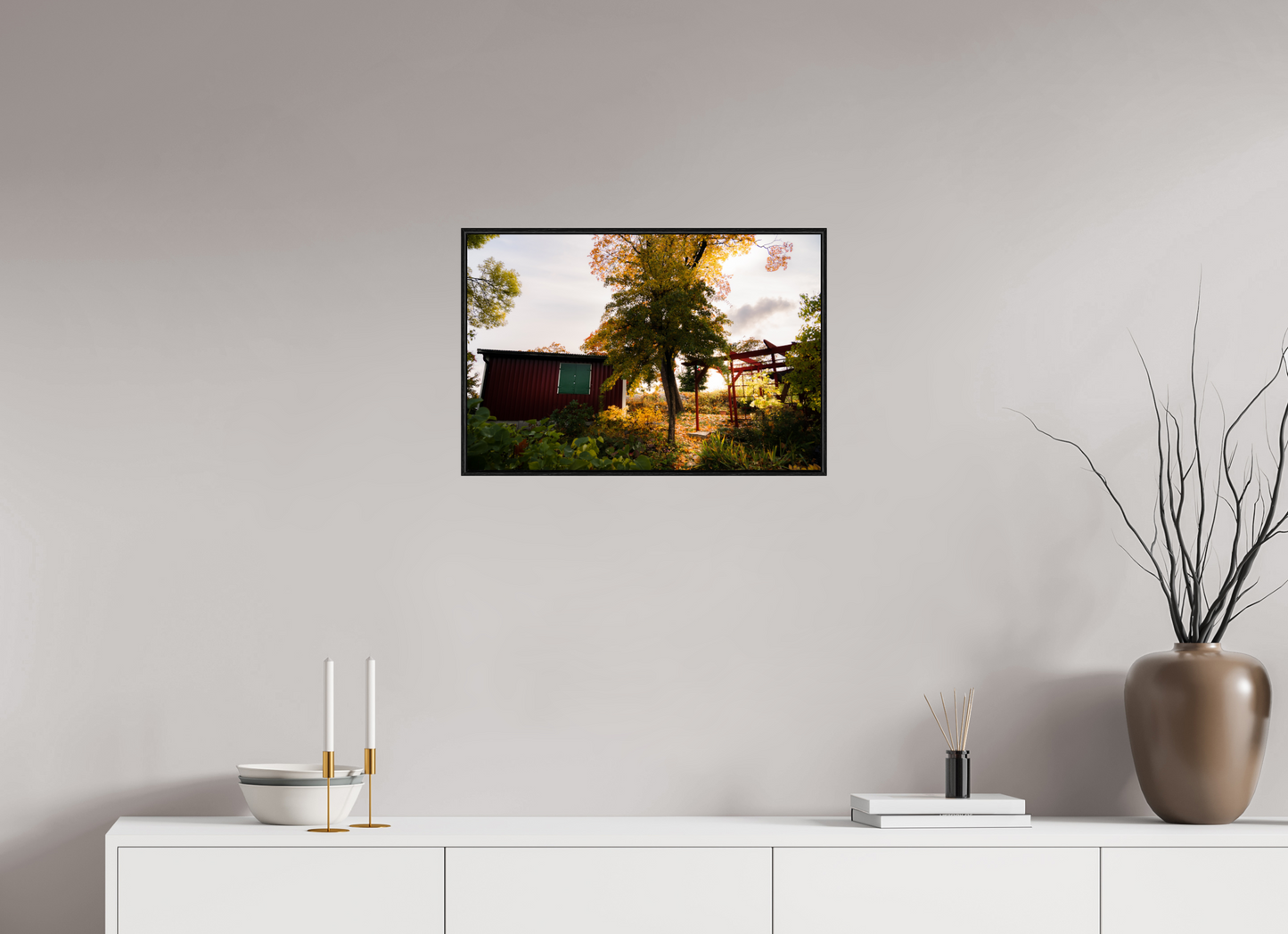 60 x 40 cm, Wooden Frame Black Oak Acrylic Glass Tantolunden parc II