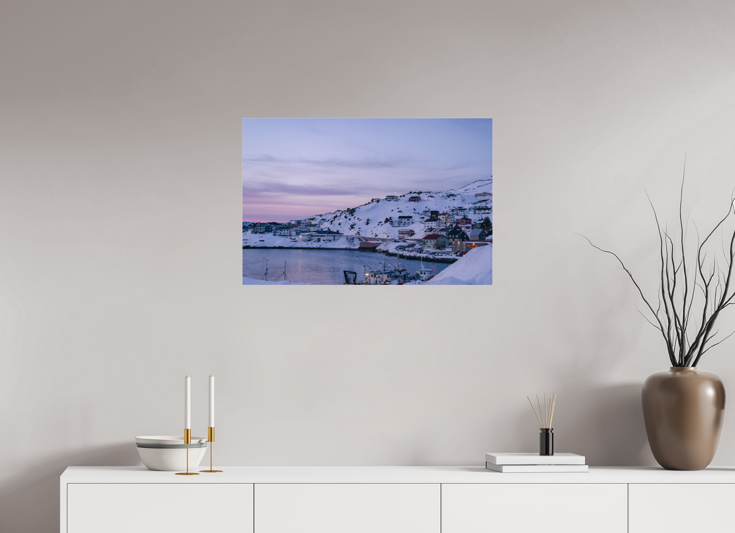 75 x 50 cm, Photo Print Under Acrylic Glass Village au bout du monde