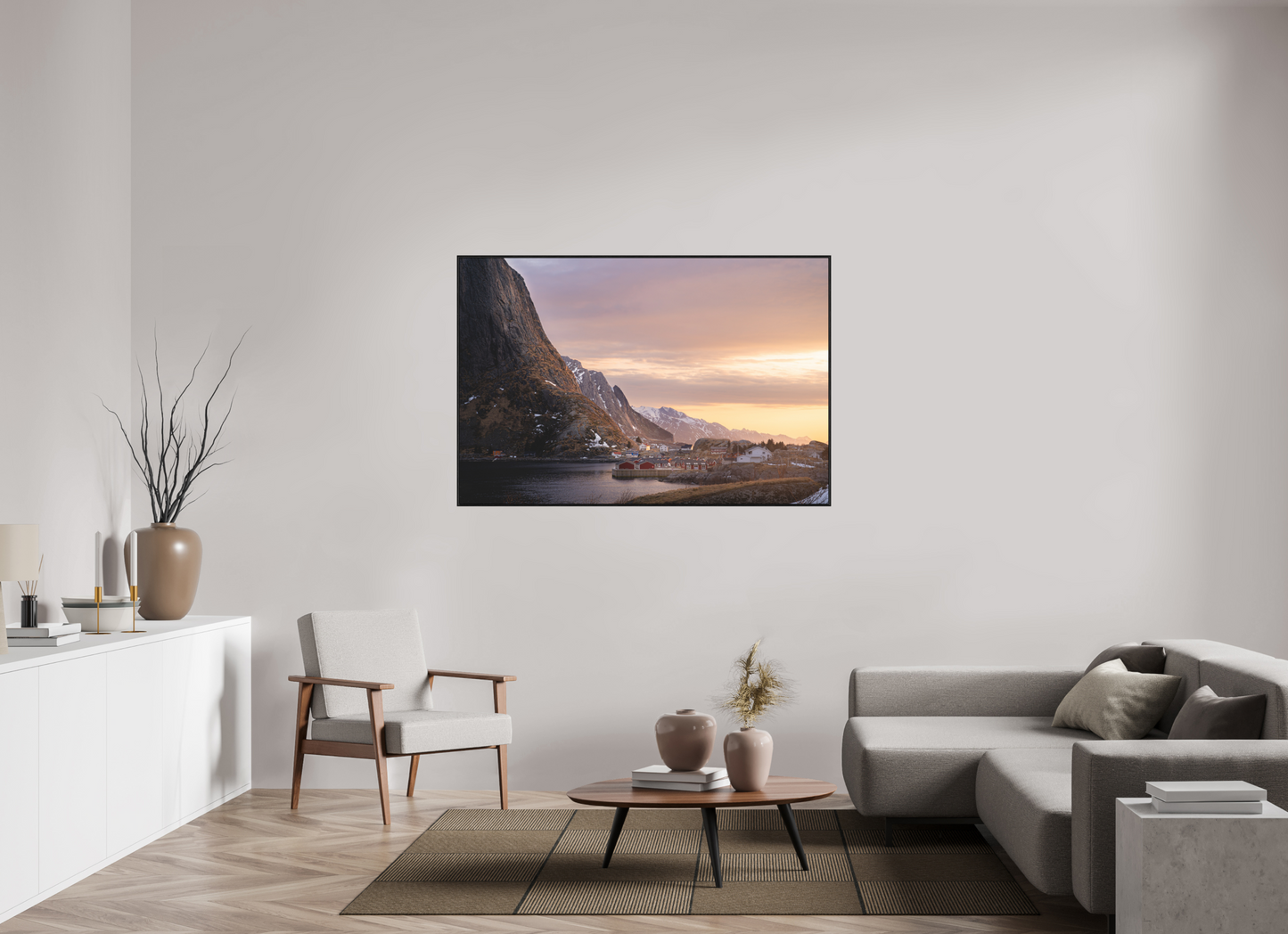 150 x 100 cm, Wooden Frame Black Oak Acrylic Glass Reine II