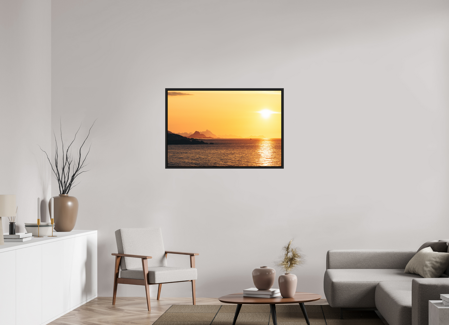 105 x 70 cm, Caisse Américaine Noir Mat Raðljóst I
