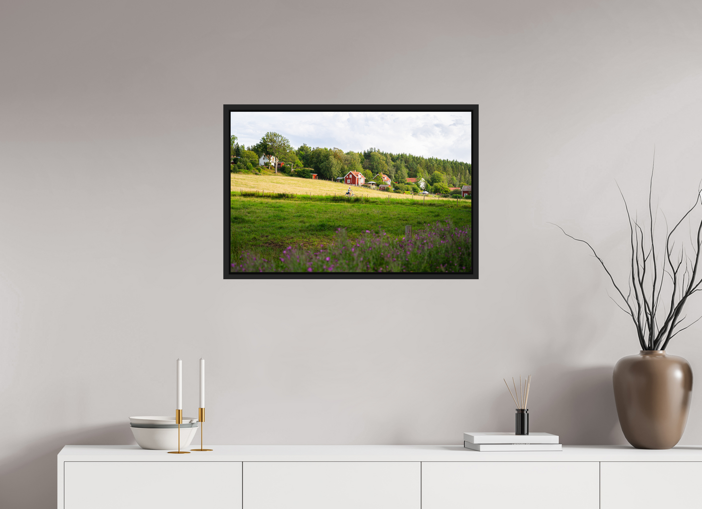 75 x 50 cm, Caisse Américaine Noir Mat La vie à la campagne