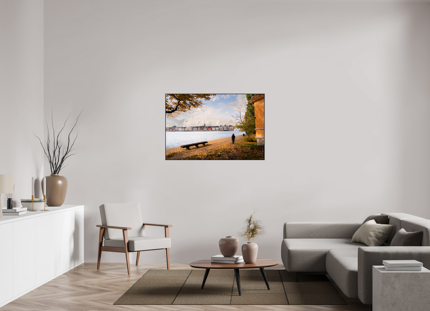 120 x 80 cm, Frame Aluminum Black Acrylic Glass Stockholm Islands
