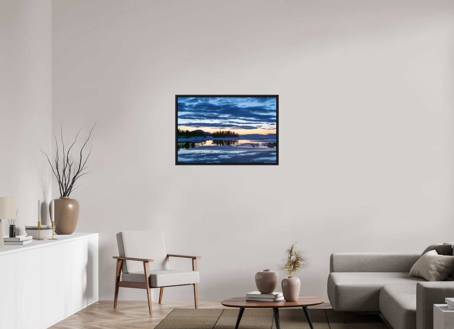 90 x 60 cm, Caisse Américaine Noir Mat Peinture Suédoise