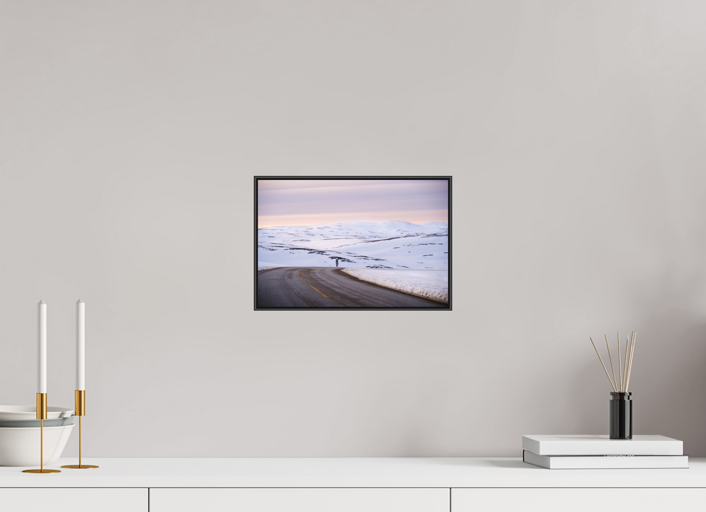 30 x 20 cm, Frame Aluminum Black Acrylic Glass Sur le chemin du retour 2