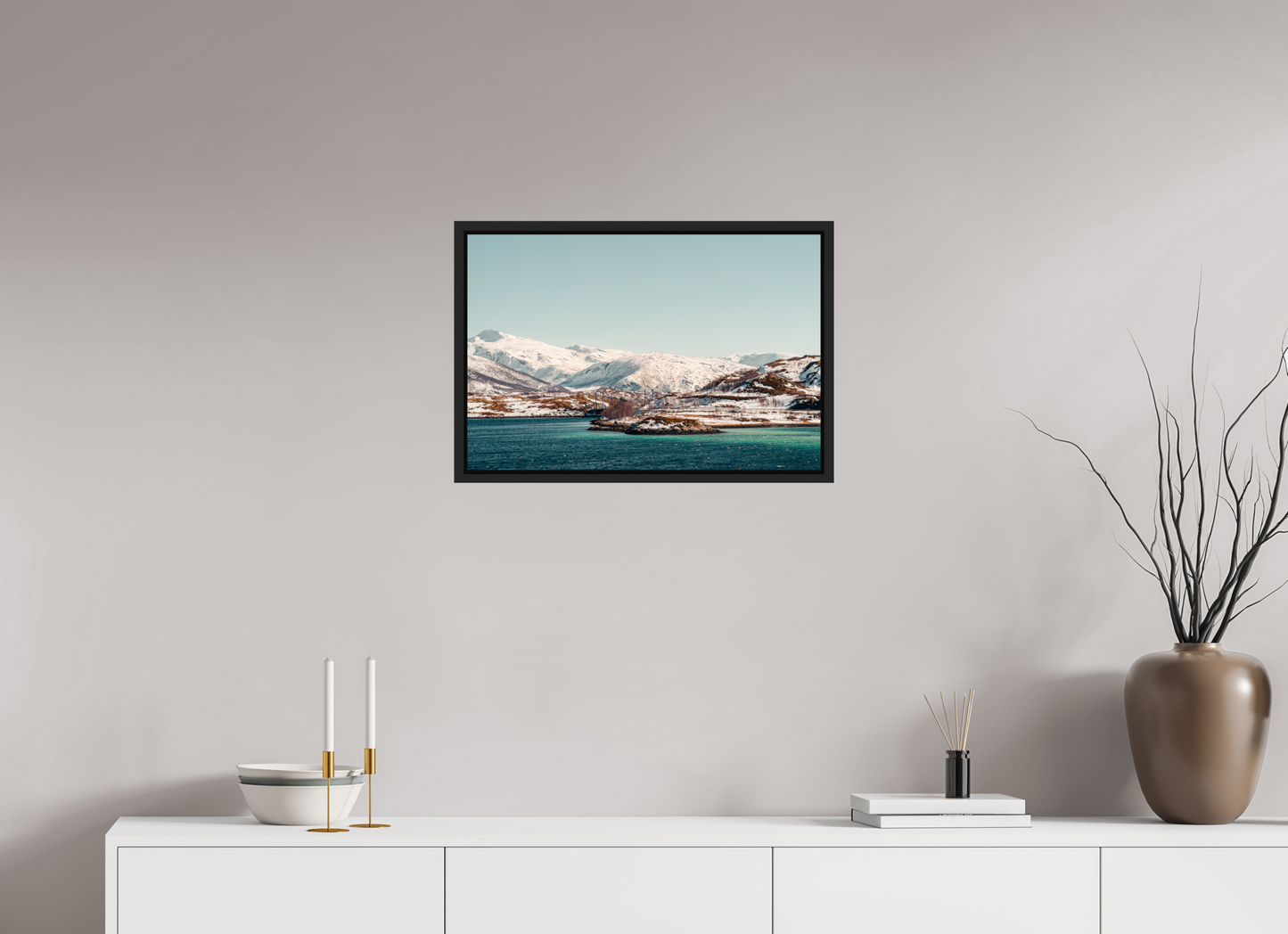 60 x 40 cm, Caisse Américaine Noir Mat Senja II