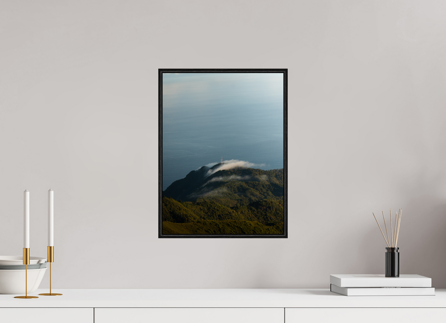 30 x 40 cm, Wooden Frame Black Oak Acrylic Glass Caldeirão Verde