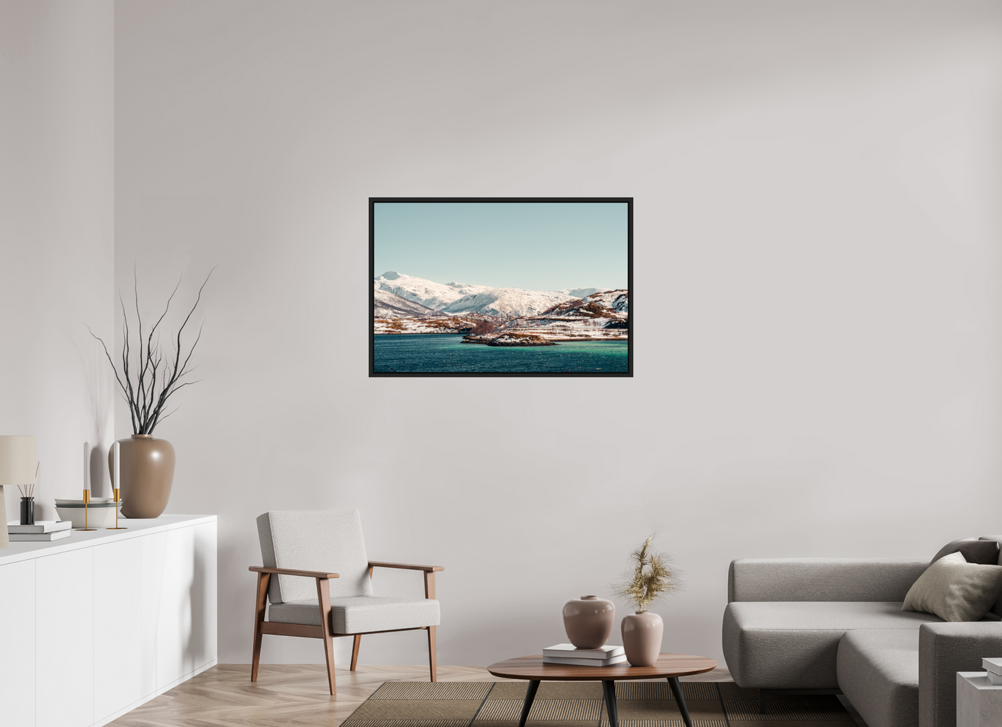 105 x 70 cm, Caisse Américaine Noir Mat Senja II