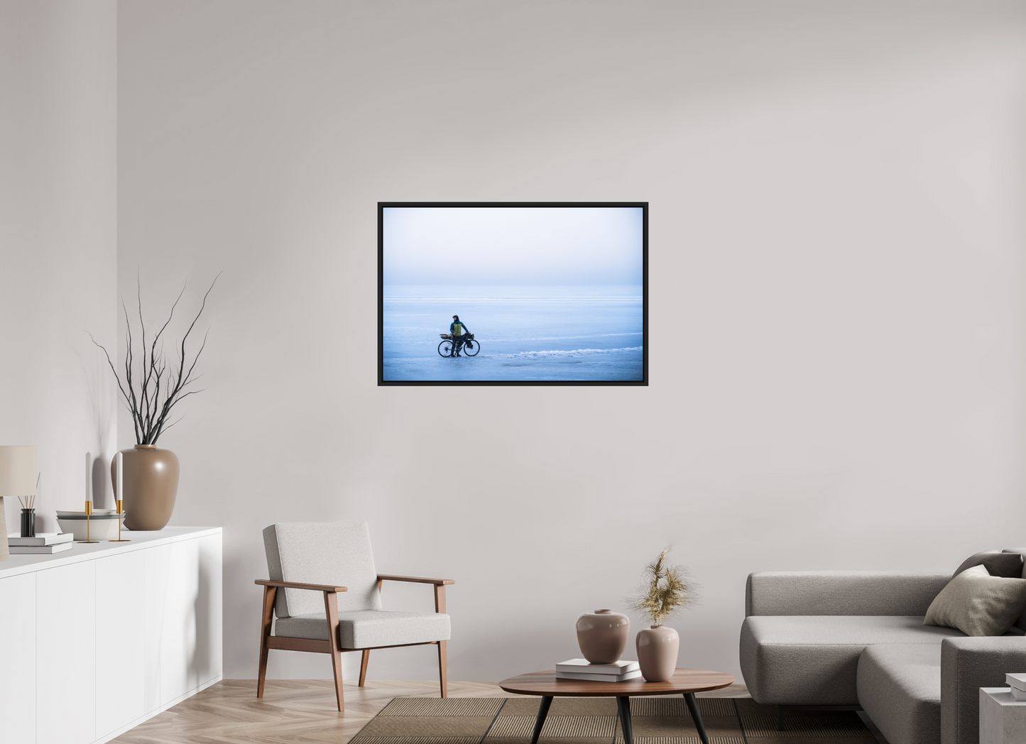 105 x 70 cm, Caisse Américaine Noir Mat Une page blanche