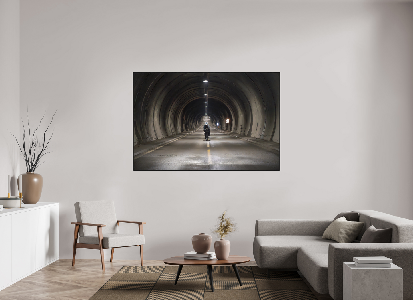 180 x 120 cm, Wooden Frame Black Oak Acrylic Glass Nordkapptunnelen