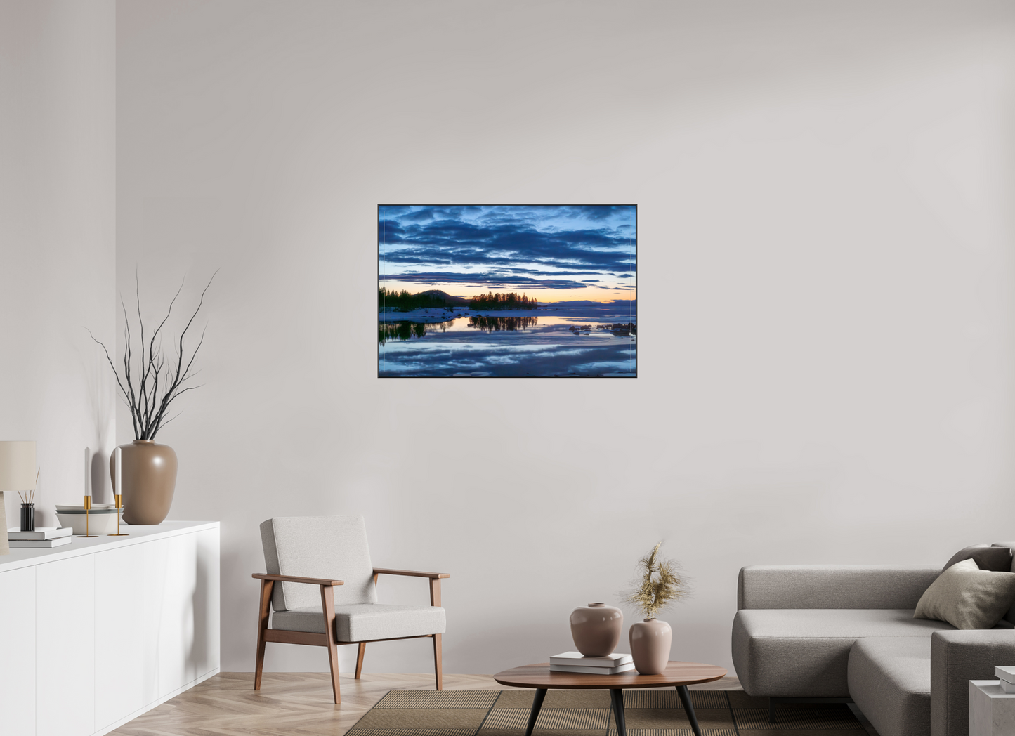 105 x 70 cm, Frame Aluminum Black Acrylic Glass Peinture Suédoise