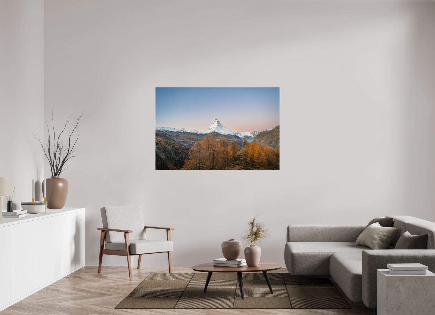150 x 100 cm, Photo Print Under Acrylic Glass Réveil face au Cervin