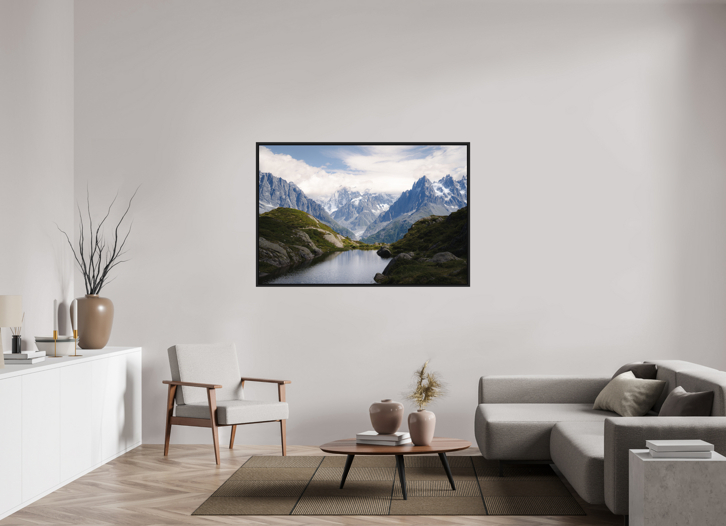 150 x 100 cm, Caisse Américaine Noir Mat Mer de Glace