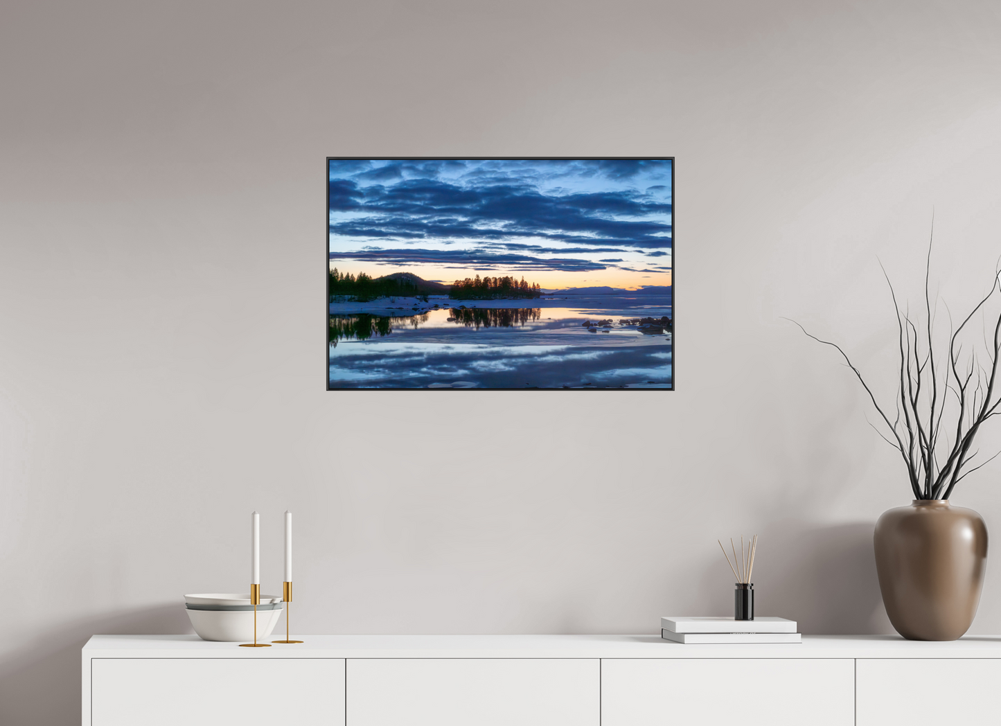 75 x 50 cm, Frame Aluminum Black Acrylic Glass Peinture Suédoise