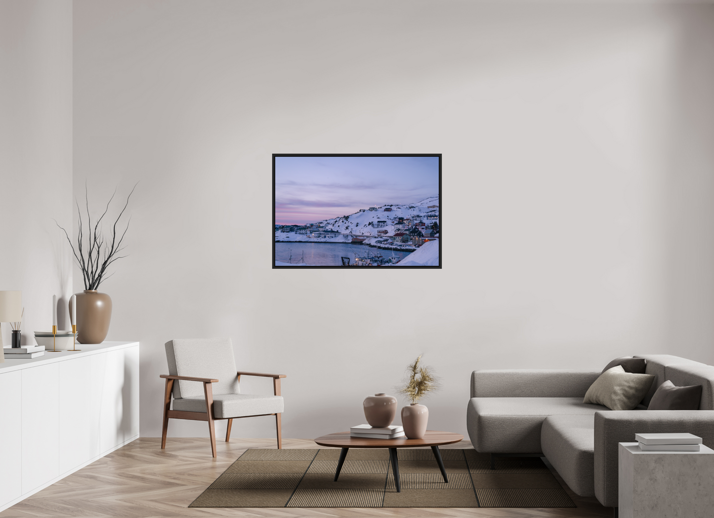 120 x 80 cm, Caisse Américaine Noir Mat Village au bout du monde