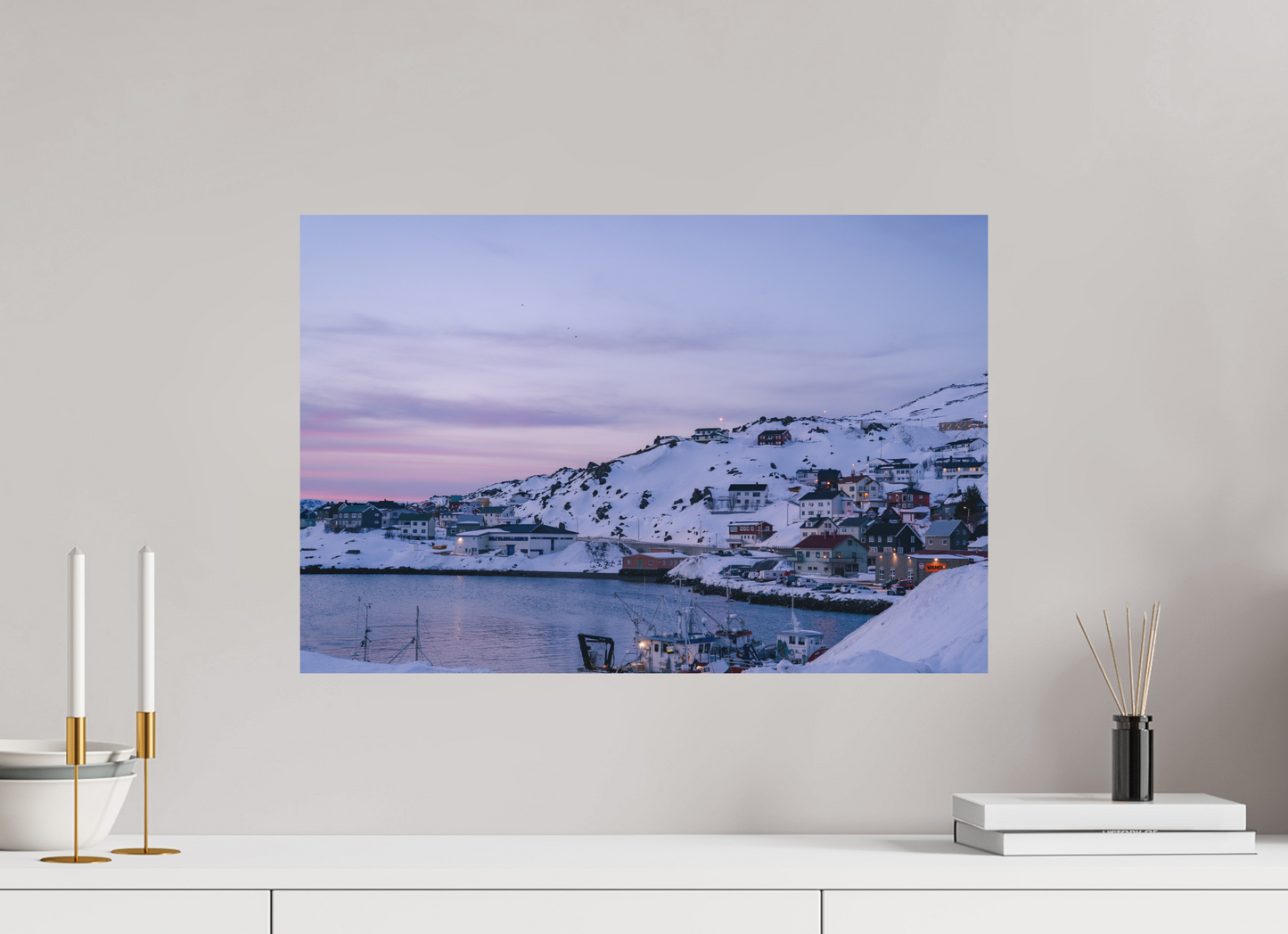 60 x 40 cm, Direct Printing On Aluminum Dibond Village au bout du monde