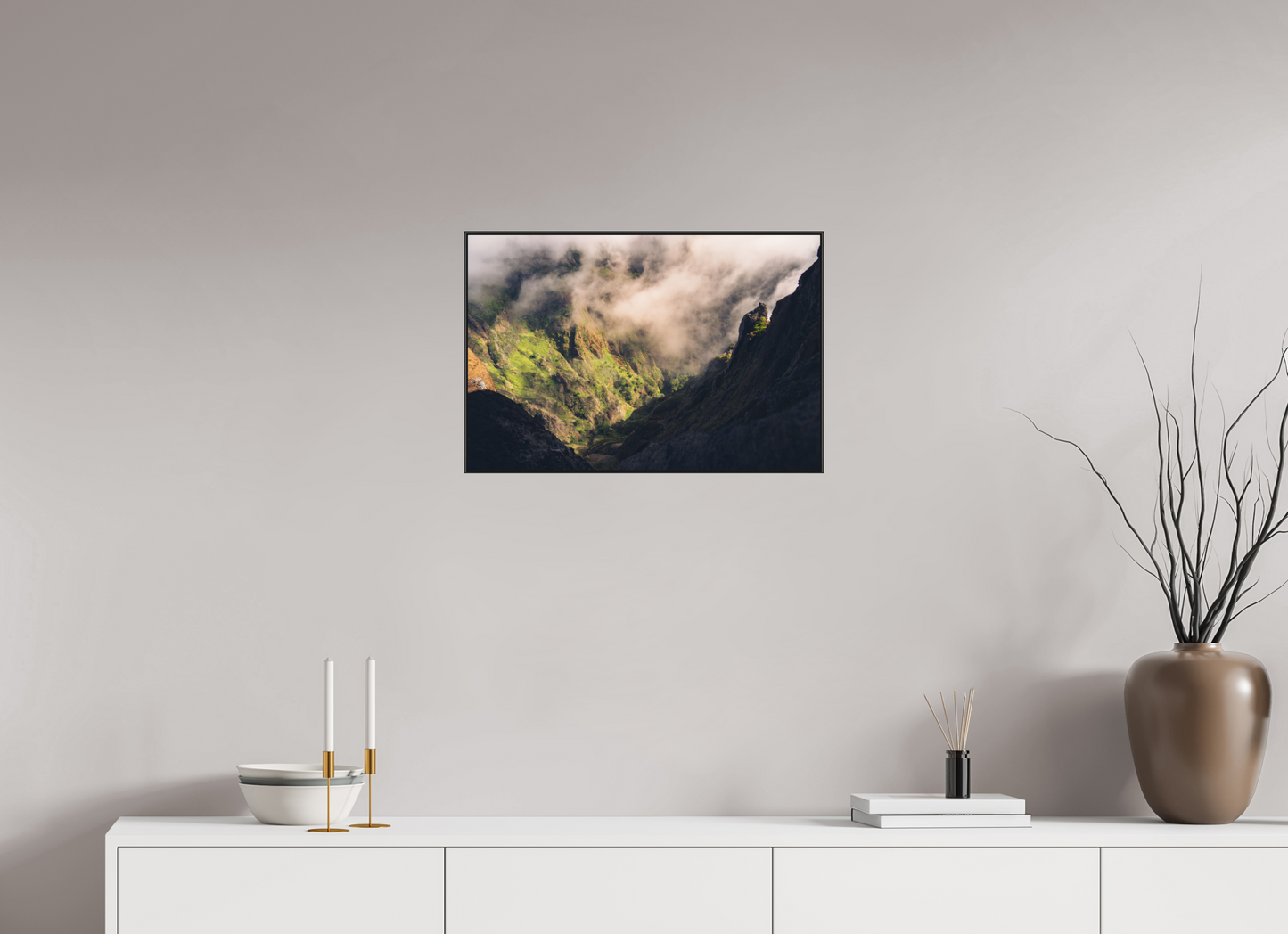 60 x 40 cm, Frame Aluminum Black Acrylic Glass Passo entre Ruivo e Arieiro
