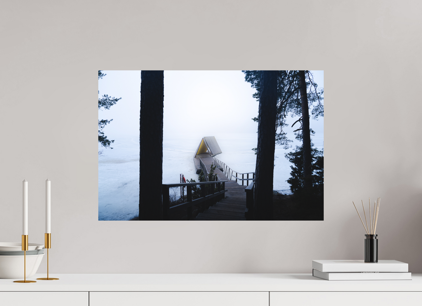 60 x 40 cm, Direct Printing On Aluminum Dibond Refuge d'hiver