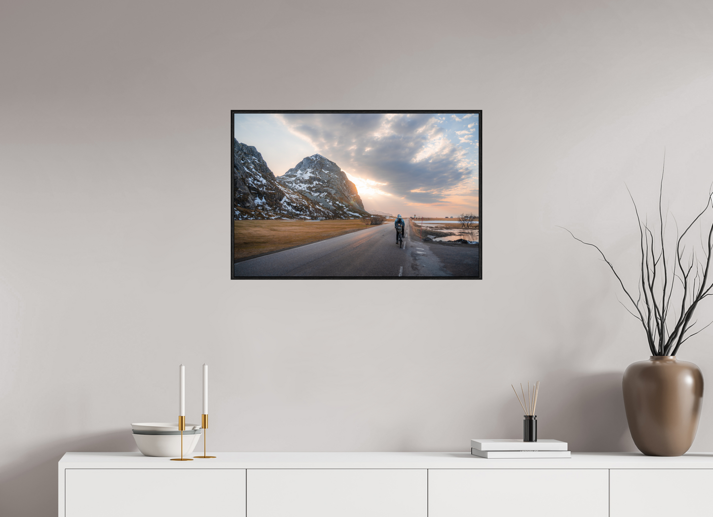 75 x 50 cm, Wooden Frame Black Oak Acrylic Glass One Way