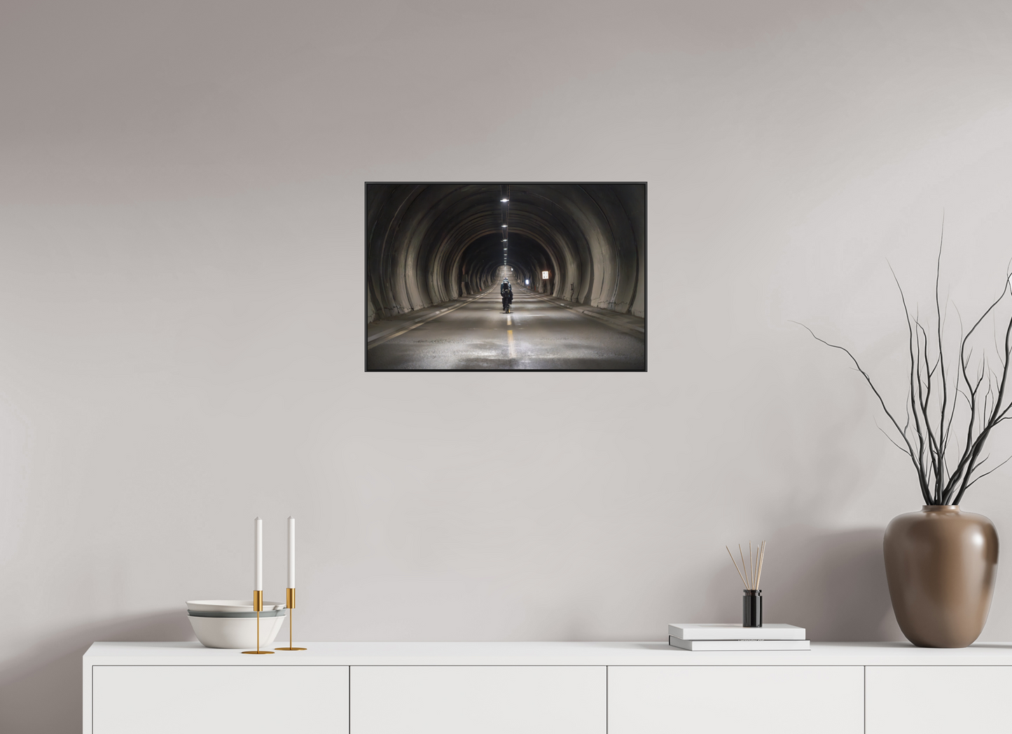 60 x 40 cm, Frame Aluminum Black Acrylic Glass Nordkapptunnelen
