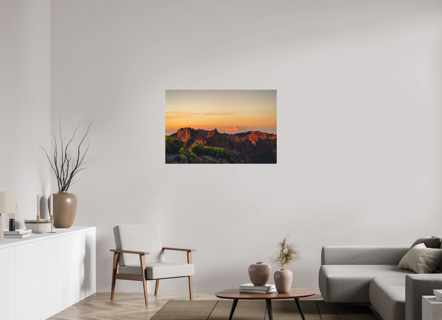 105 x 70 cm, Photo Print Under Acrylic Glass Pico do Arieiro at sunrise