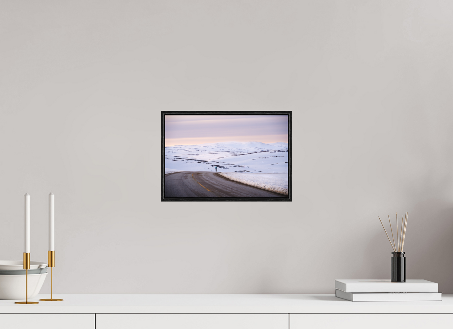 30 x 20 cm, Wooden Frame Black Oak Acrylic Glass Sur le chemin du retour 2