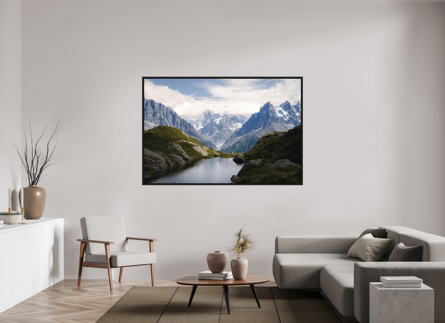 180 x 120 cm, Caisse Américaine Noir Mat Mer de Glace